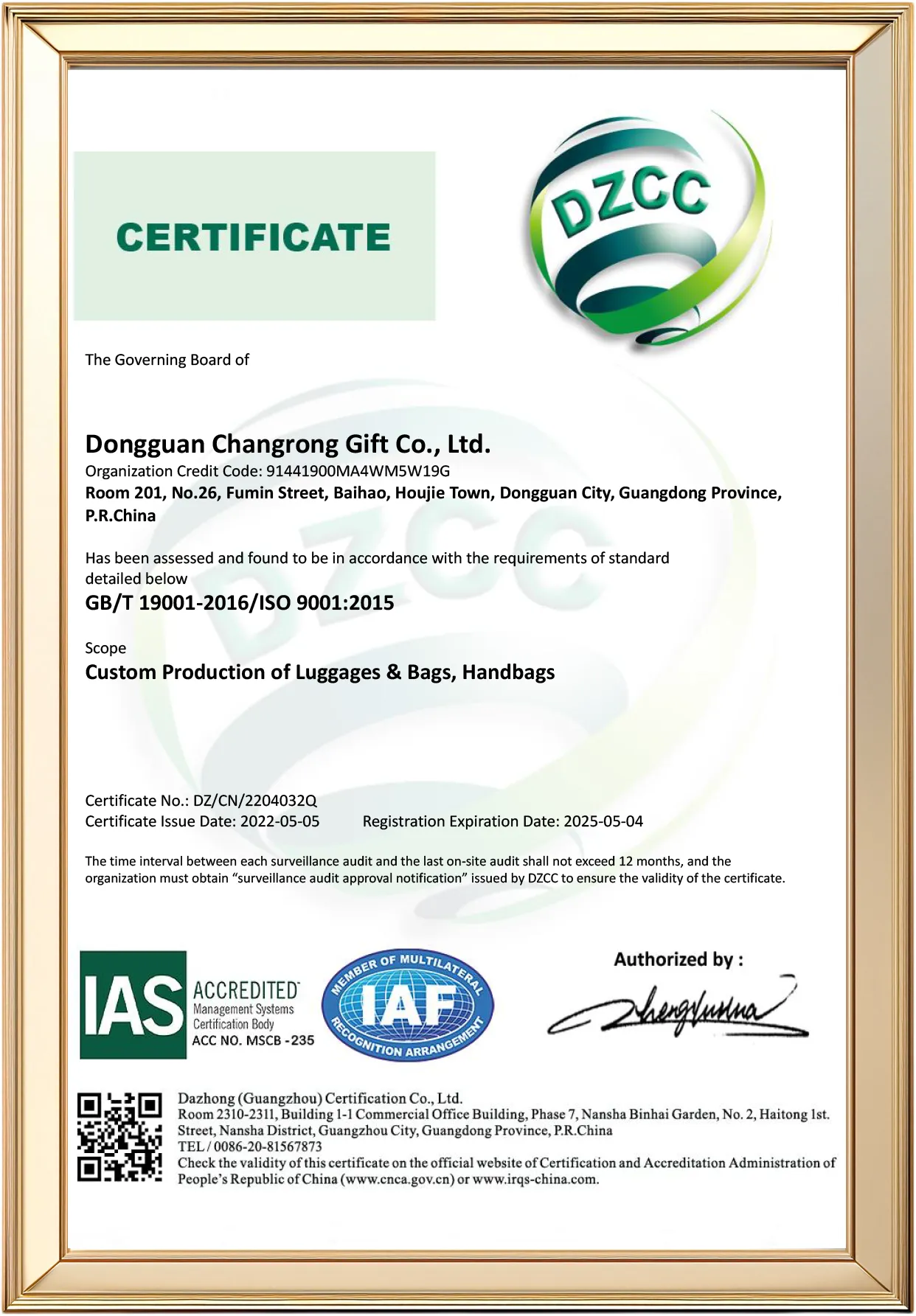 Certificate of Honor 2